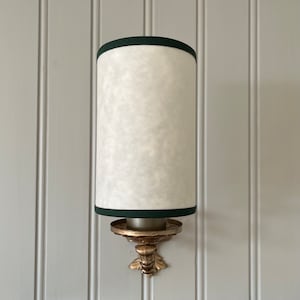 Forest Green Trim - Handmade, Candle Clip Half Lampshade for Wall Lights