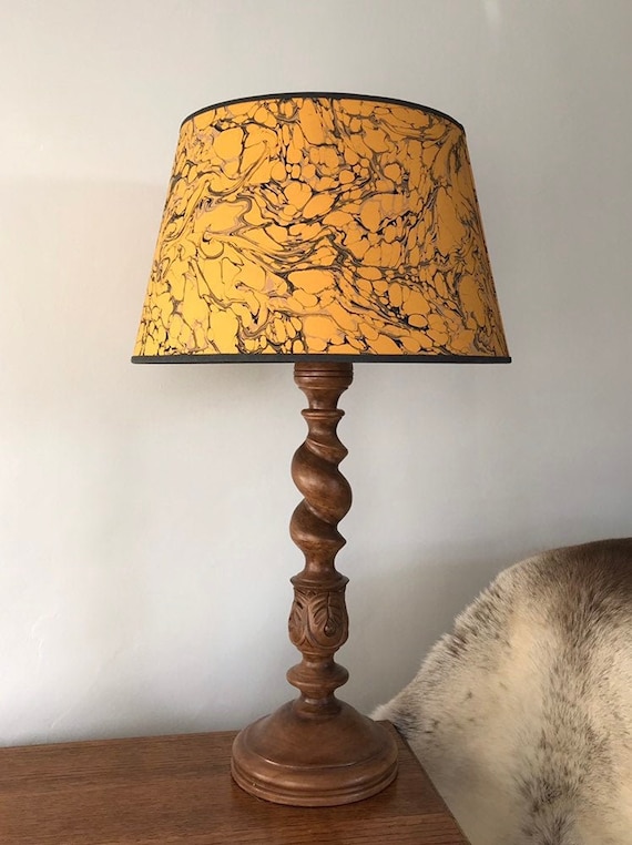 Large mustard on sale table lamp
