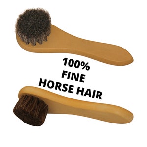 2 PACK! Fine Horse Hair Brush - Premium Quality - Solid Wood Base & Handle - Reusable!