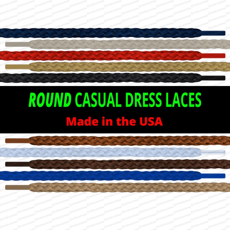 Casual Shoelaces Rope Braid - Premium - Unisex - Made in the USA! 