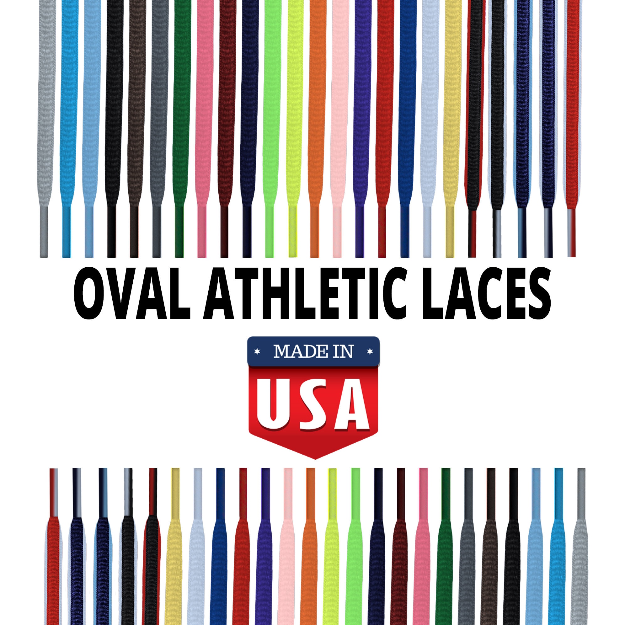 OVAL Sport Athletic Shoelace Strings - 20+ Beautiful Colors! Superior…