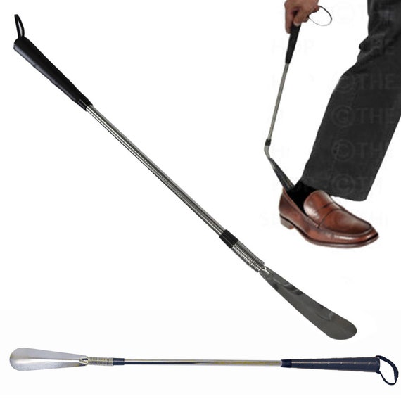 long handled shoe horn with hook