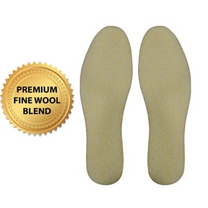Wool Insoles - 1 Pair - Premium Wool & Synthetic Blend - Keeps your Feet Warm! Provides Maximum Comfort!