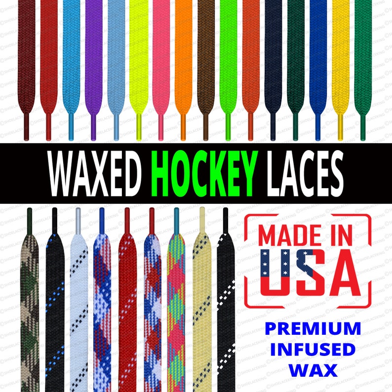 Pro WAXED HOCKEY Laces Premium Quality Infused Etsy