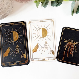 Lot 3 diecuts noir et ACETATE FOIL tarot lune
