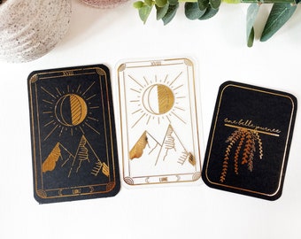 Lot 3 diecuts noir et ACETATE FOIL tarot lune