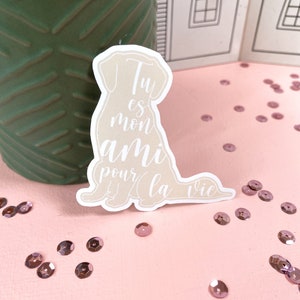 Autocollant Chien Beige