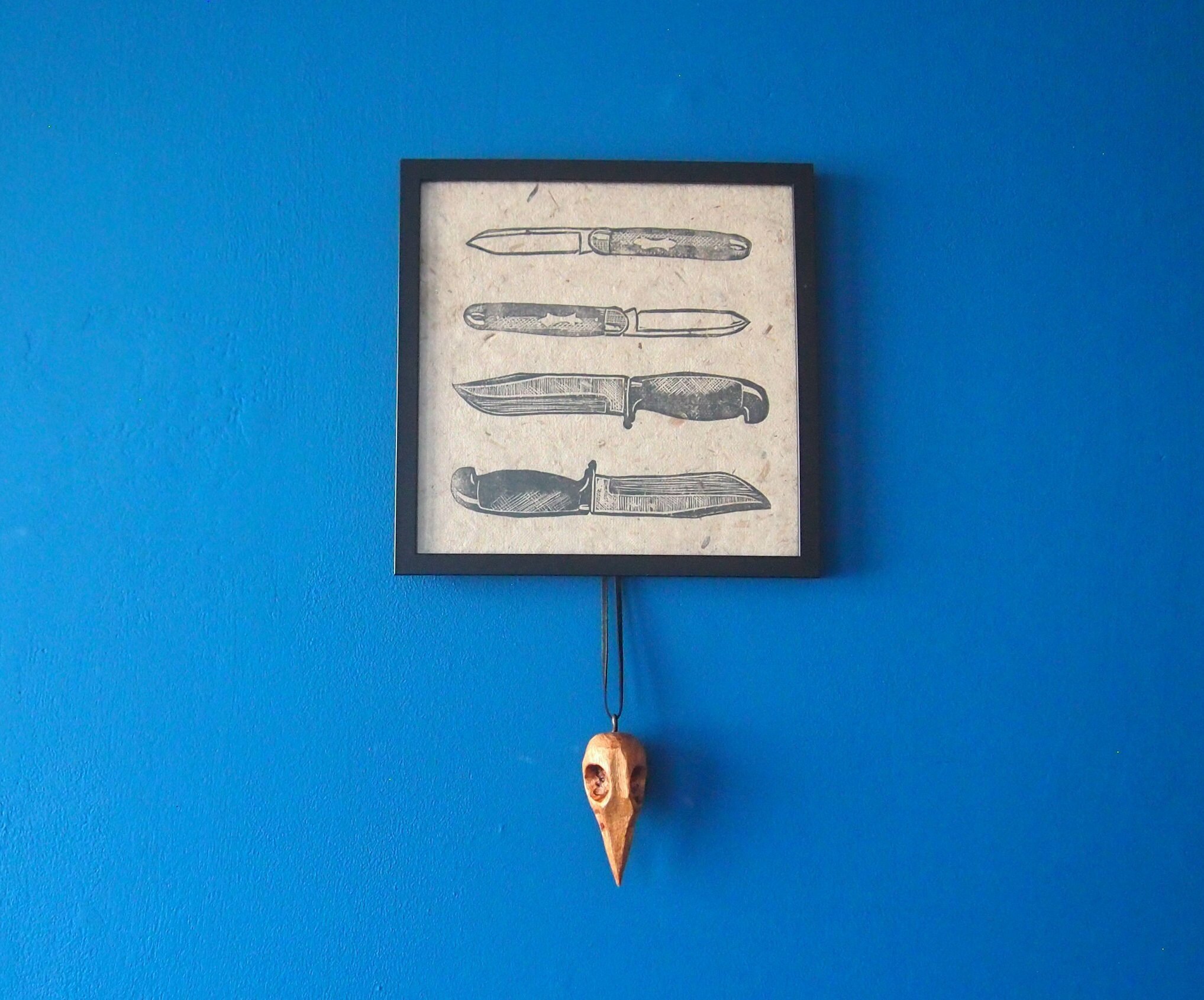 KNIVES Authentic handmade linocut print on beautiful paper Etsy