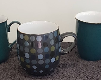 4 Vintage Denby Ode Coffee Cups & Saucers1970's Antique 4 Vintage Denby Ode Coffee Cups & Saucers1970's Antique