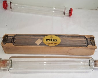 20\u201d Pastry Roller Glass Pastry Roller Vintage Green Glass Rolling Pin with Wood Cradle