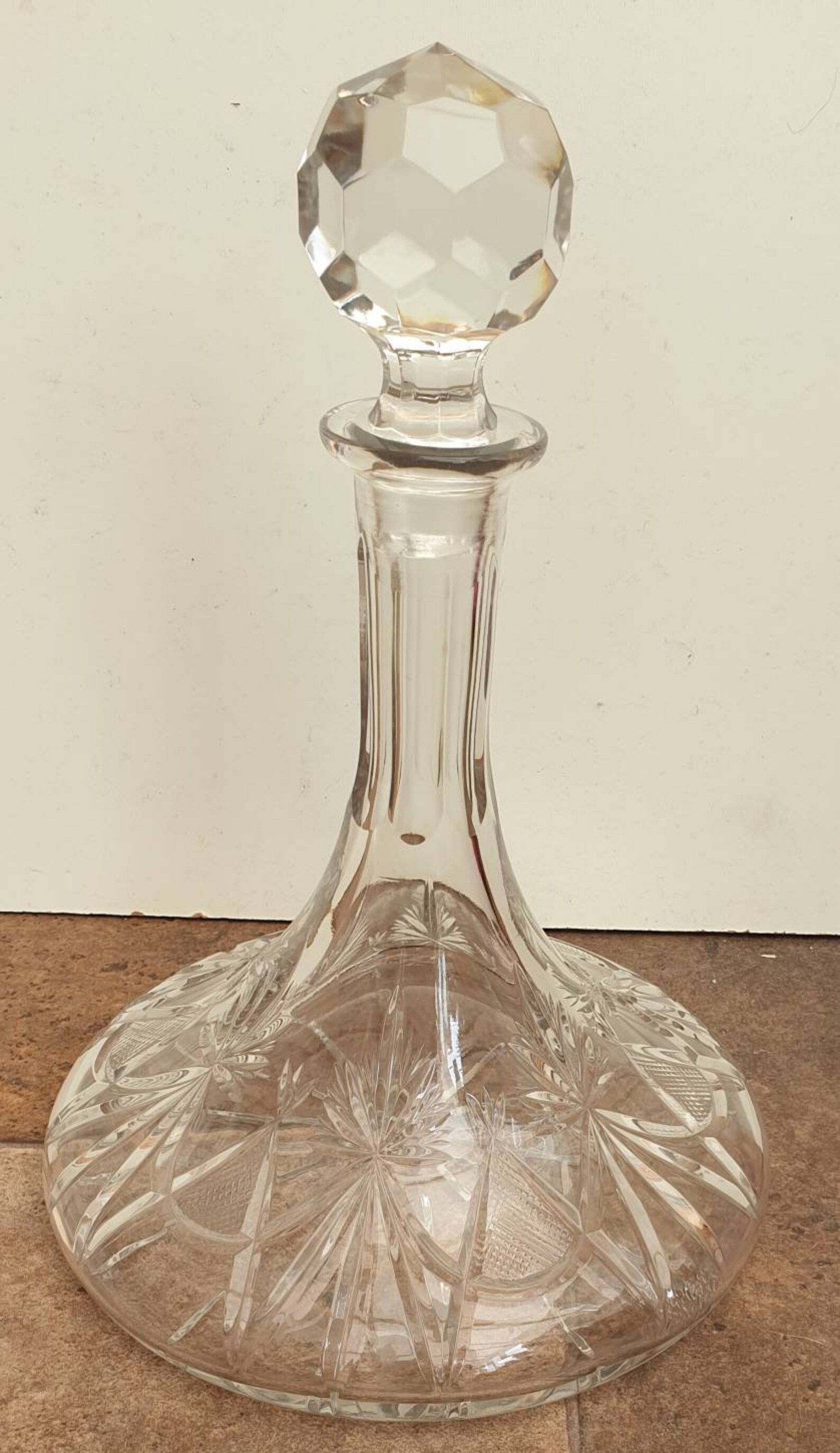 Vintage Crystal Cut Glass Ships Decanter Star of Edinburgh Etsy
