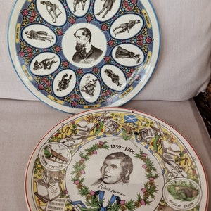 Wedgwood of Etruria Display Plates -  Burns and Dickens,  Choose from drop down menu