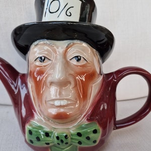 Vintage Tony Wood Studio Novelty Keramik Tekanna. Mad Hattmakaren