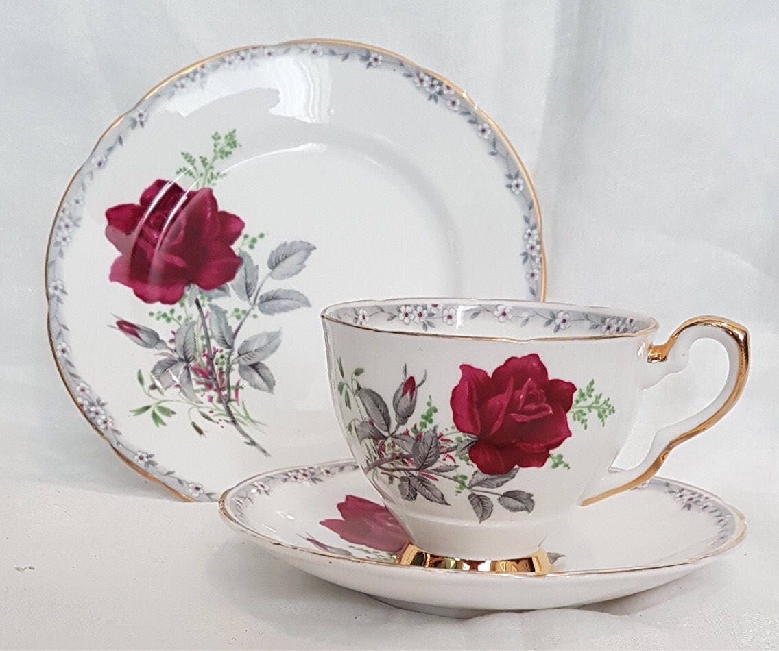 Royal Stafford Roses to Remember Pattern Trio Cup, Saucer and