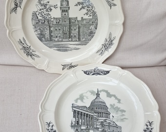 Vintage Wedgwood of Etruria Dinner or Display  Plates - American Buildings. -  2 different available. -  Choose from drop down menu.