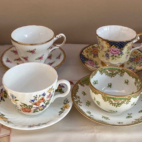 Selection of vintage Bone China Cups and Saucers,   Please choose from drop down menu.