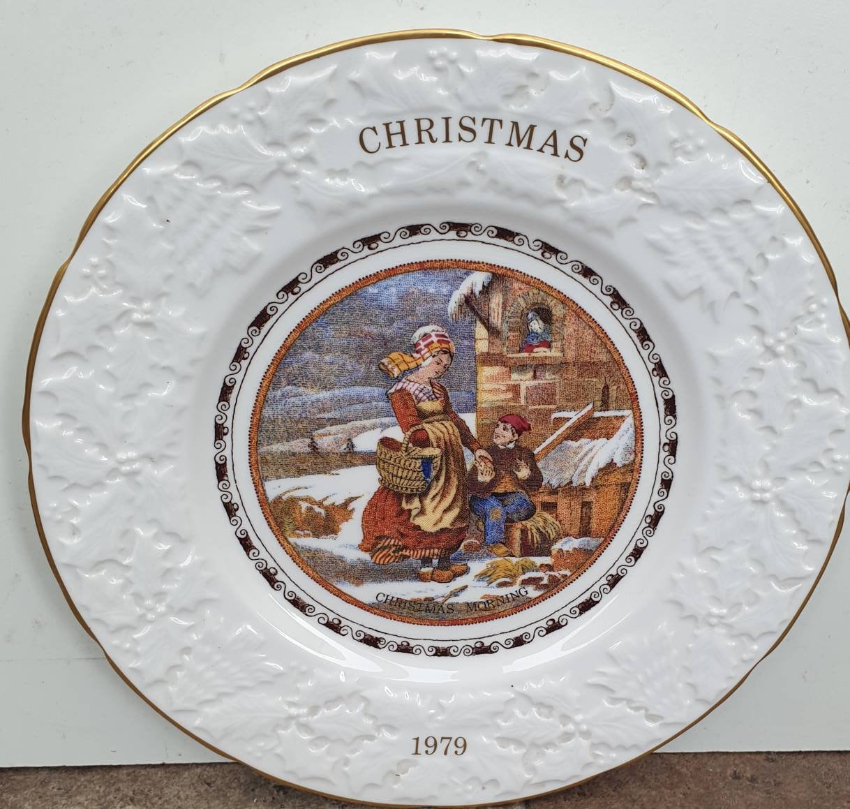 コールポートとロイヤルウースターのクリスマスプレートの