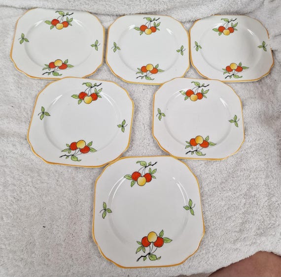 platos de porcelana antigua pintada a mano para pan y