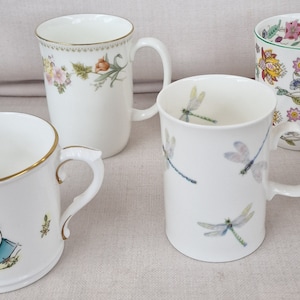 Selección de tazas de té o café de China de Quality Makers: 4 diferentes disponibles, elija del menú desplegable