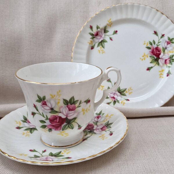 Royal Windsor bone china Trio -  Pink Roses