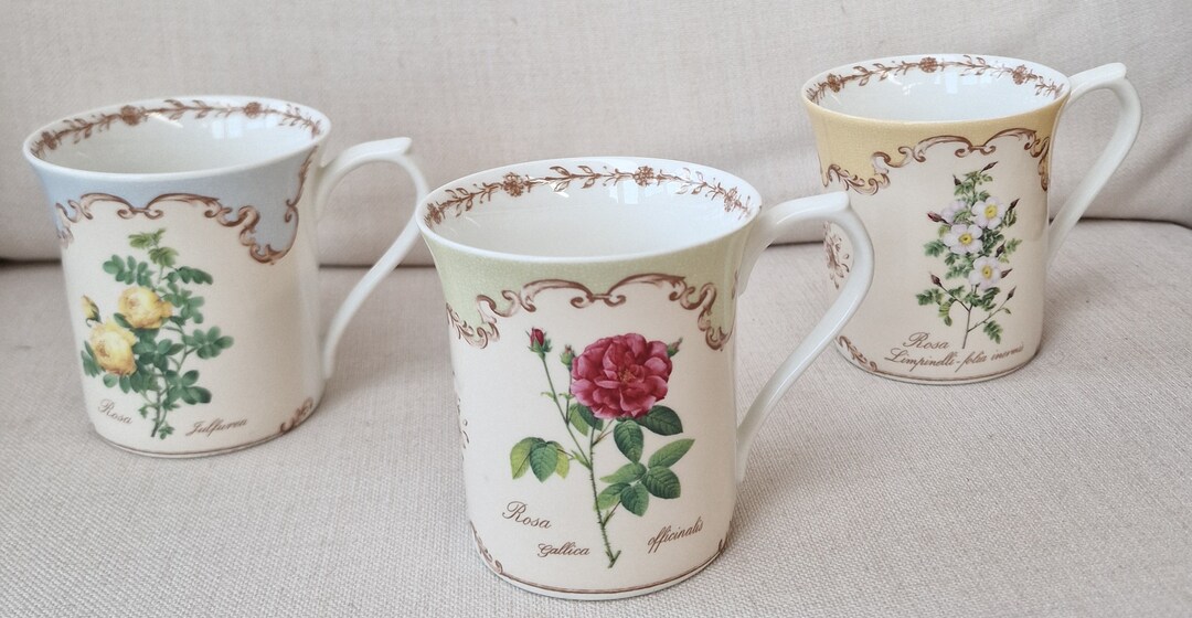 Queens Fine Bone China Royal Horticultural Society Mugs Etsy