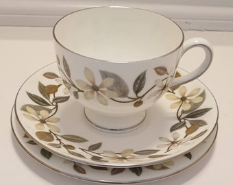 Wedgwood Bone China Trio in a lovely Magnolia pattern called Beaconsfield