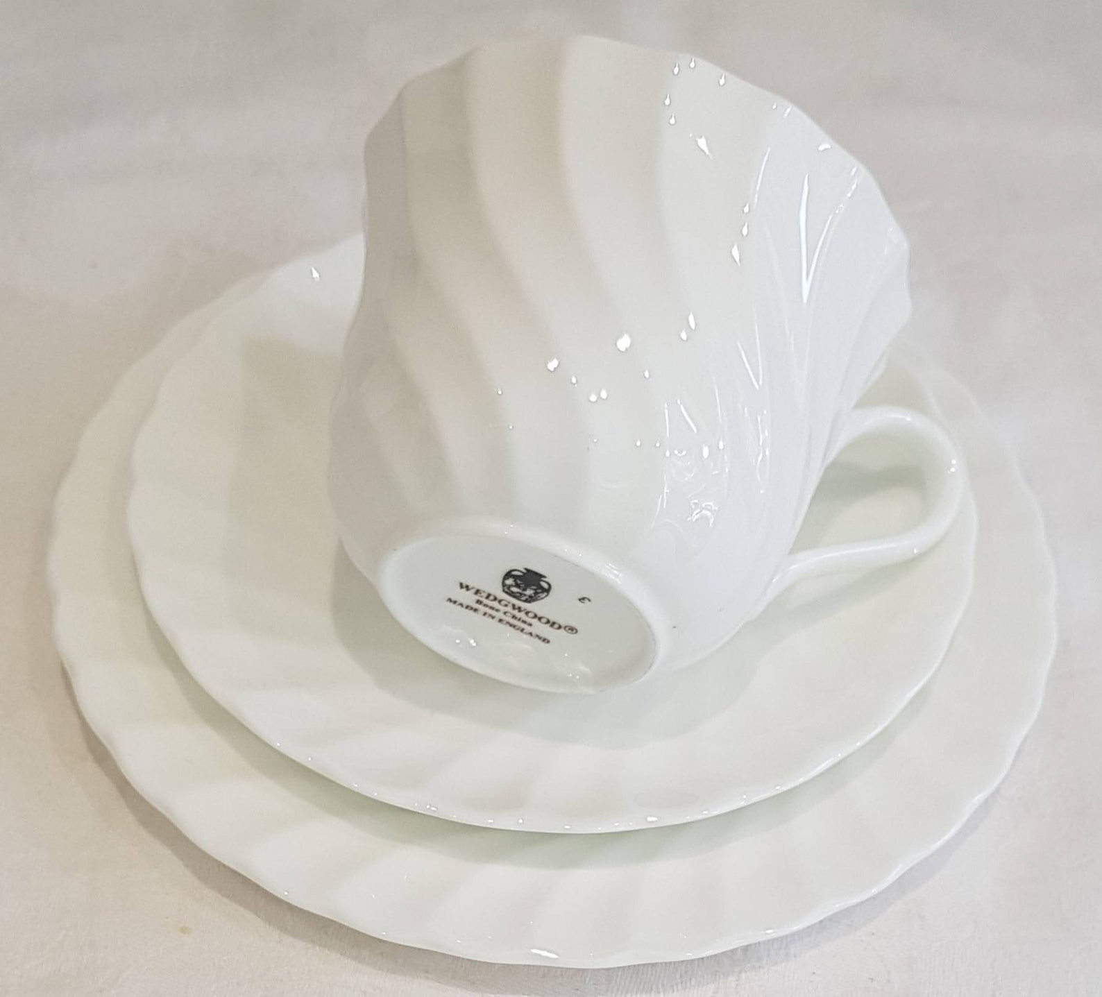Wedgwood bone china trio in classic pure white pattern. Etsy