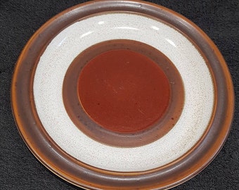 Vintage Denby Stoneware Potters Wheel Dinner Plate -  Rust or tan.