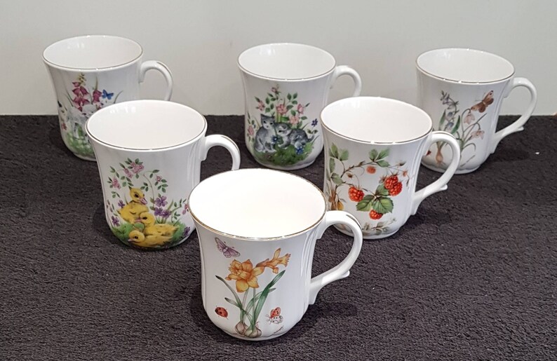 Lovely Duchess Fine Bone China Mugs Wild Flowers Baby Etsy