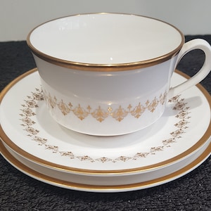 Vintage Royal Worcester Bone China Trio  -  Summer Morning