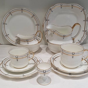 Vintage Aynsley Bone China,  mainly Tea Items  -  Waisted Shape and Wreath Design Pattern