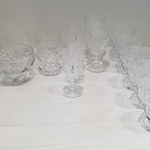 Selection of Drinking Glasses From Webb Corbett Crystal.  In classic Georgian pattern.
