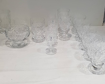 Selection of Drinking Glasses From Webb Corbett Crystal.  In classic Georgian pattern.