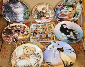 Franklin Mint Porcelain Cat Plate, Nancy Matthews Purrfection