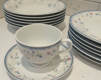 Johnson Brothers china plates, bowls and cups with saucers  in beautiful St Malo pattern.  Please choose from drop down menu.