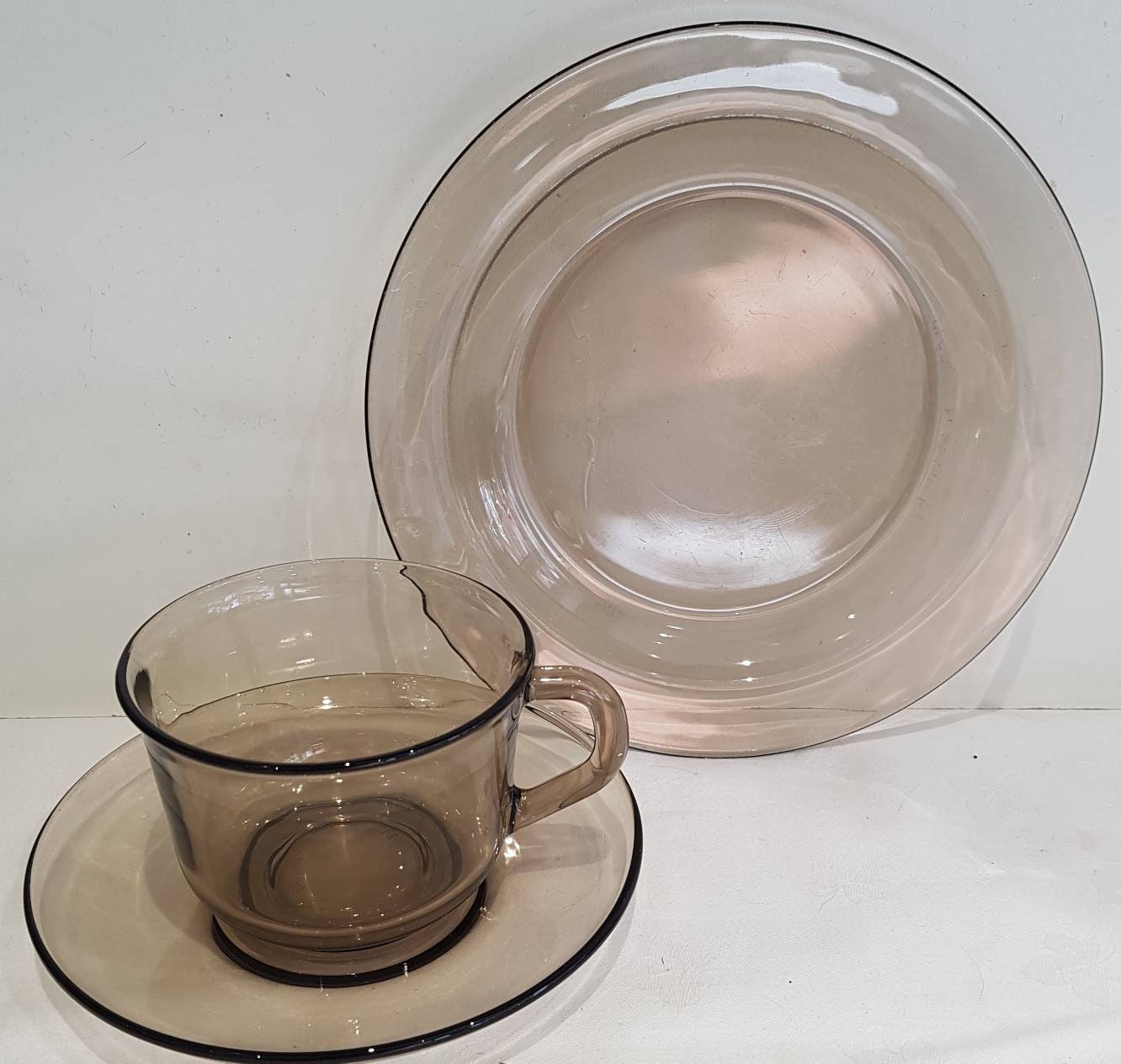 Arcoroc France Smoked Glass Bowls Set Set of 3 - Etsy