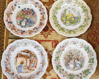 Vintage Royal Doulton Brambly Hedge Seasons Collectors Plates - 8 Inches - Full Set