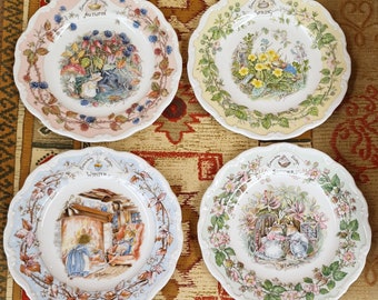 Vintage Royal Doulton Brambly Hedge Seasons Collectors Plates - 8 inch - Volledige set