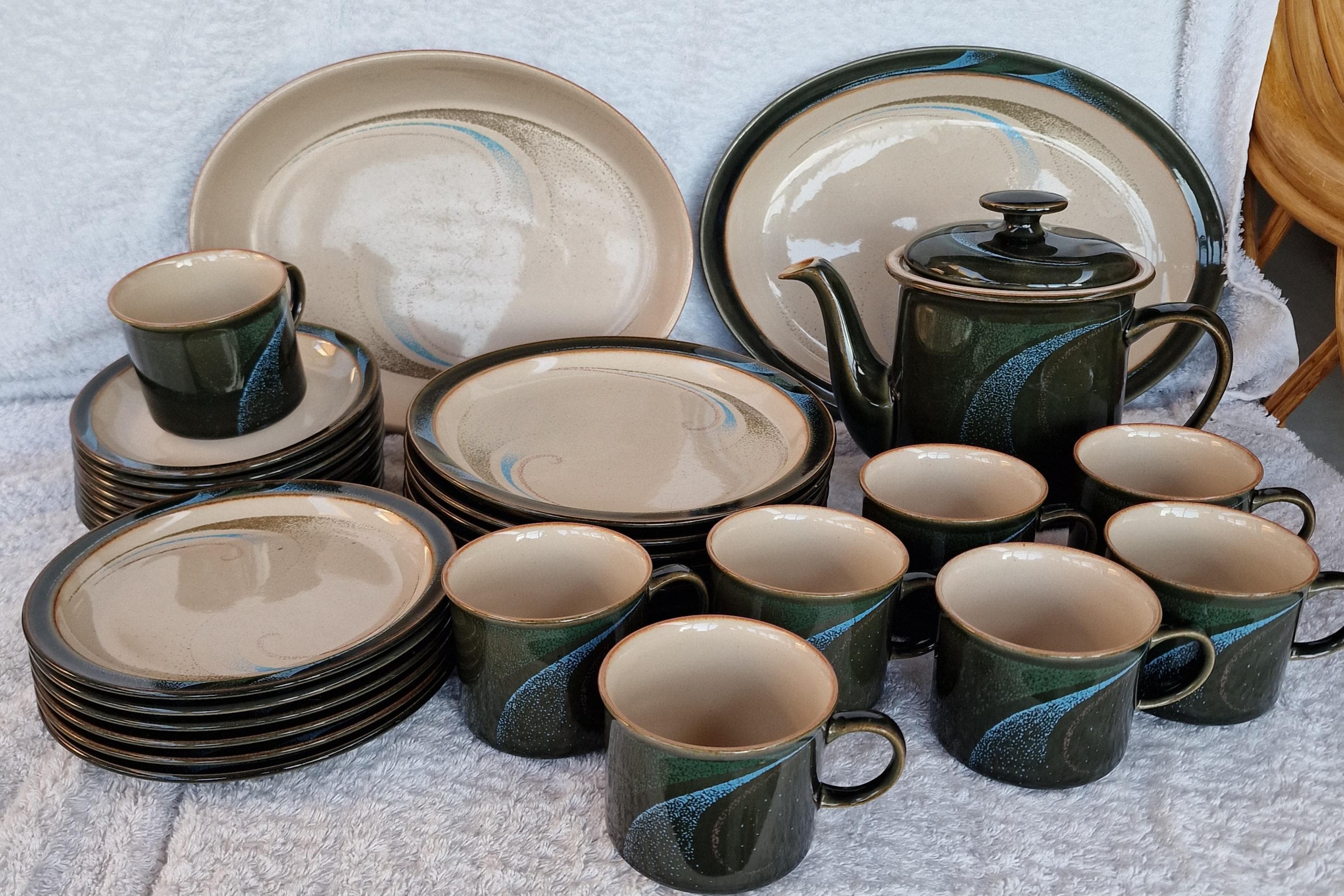 Vintage Denby Stoneware: Mercury Pattern Dinnerware, Tea Set - Choose ...