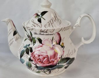 Creative Tops Bone China-theepot Redoute-roospatroon