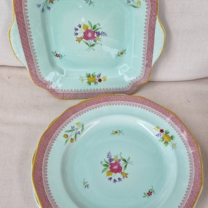 Vintage Adam's, Wedgwood Group, Ironstone Calyx Ware behandelte Kuchenplatte und Essteller. Bitte aus dem Dropdown-Menü auswählen