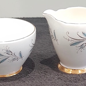 Royal Sheraton Milk and Sugar  bone China-  Floral pattern