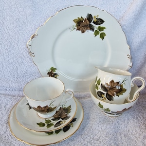 Vintage Royal Stafford Bone China Teeartikel - Buchenholzmuster - wählen Sie aus dem Dropdown-Menü