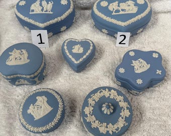 ウェッジウッド（） のジャスパー ペールブルー ハートボックス WEDGWOOD ウェッジウッド Jasper ジャスパー】蓋付き小物入れ ハート型