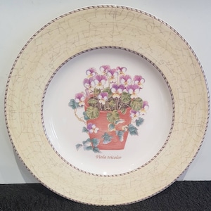 Wedgwood Queensware Salad Plates -  Sarah&#39;s Garden Yellow trim