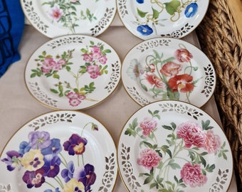 Vintage Ltd Ed Spode Bone China Display Plates from the Botanical Plate Collection - 6 Different Available