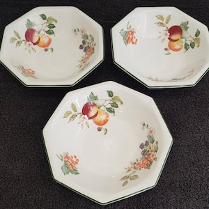 Vintage Johnson Brothers Octagonal Cereal Bowls -  Fresh Fruits