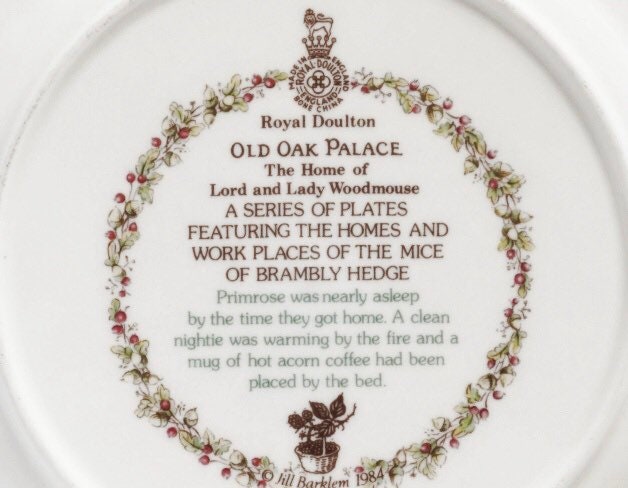 ヴィンテージ ダウルトン ブランブリー ヘッジ コレクターズ プレート