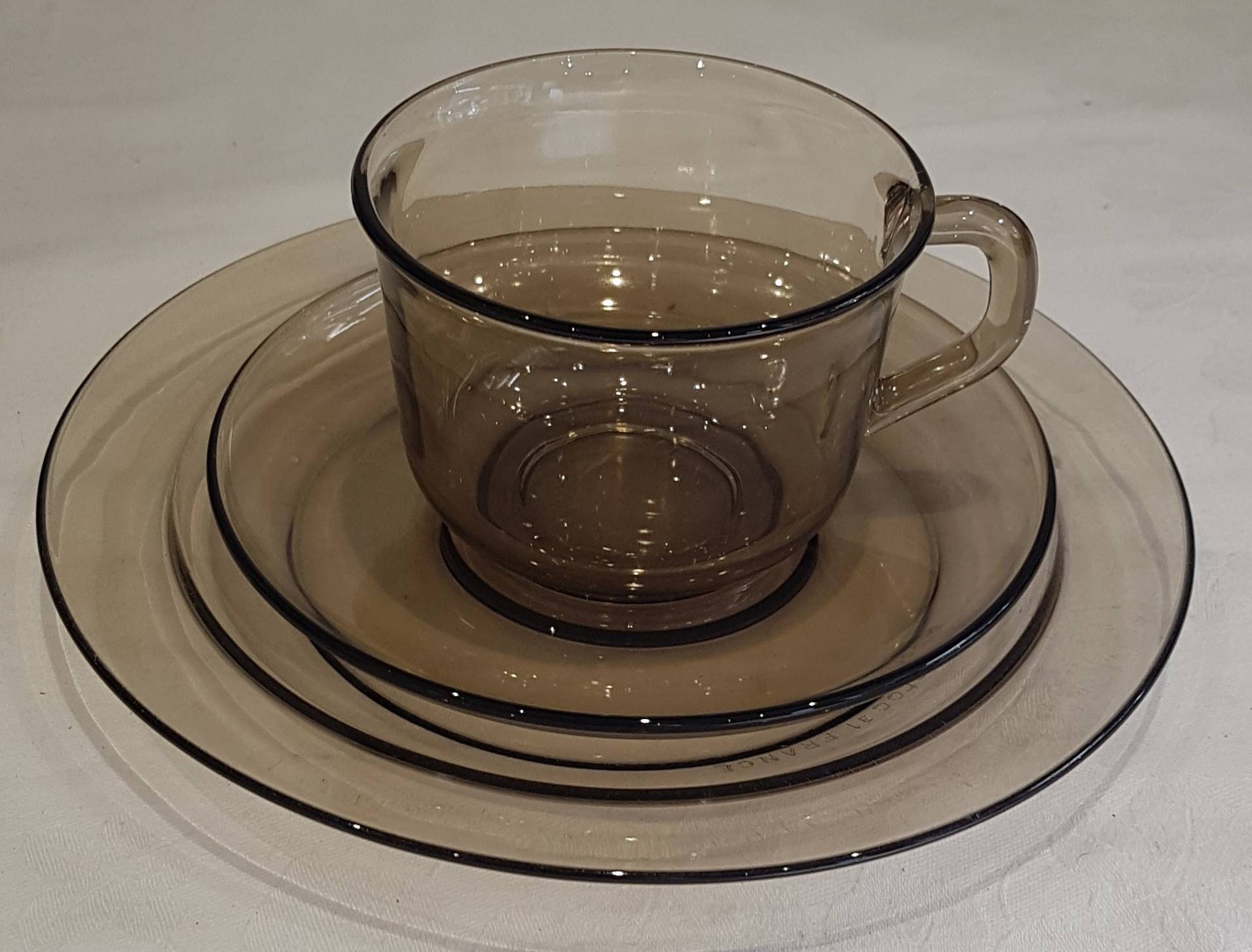 期間限定キャンペーン Arcoroc French Vintage Glass Etsy - Colour Smoke - Trio 食器