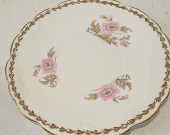 Vintage Collingwood Bone China Cake Plate - Pink Poppy